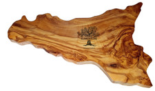 Schneidebrett aus Olivenholz in Form von Sizilien, 35x24 cm, kostenlose Gravur