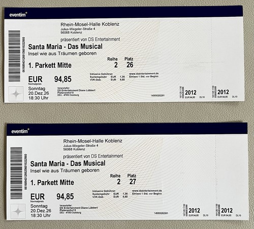 Eventim tickets santa - 2x,