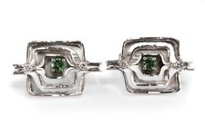 Manschettenknöpfe Brillanten G/vvs Turmalin 585 Weißgold [BRORS 18178]