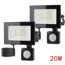 2X LED Fluter Außen Strahler 2000LM mit Bewegungsmelder Lampe Scheinwerfer 20W