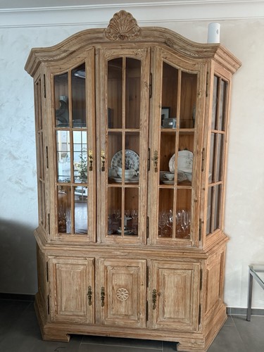 Vitrinenschrank massiv pinie - vitrinenschrank,