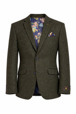 Olivgrünes Tweed Sakko 100%