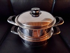 AMC-Topf 24 cm Durchmesser 3,3 Liter + Siebaufsatz gebr. + Zubehör