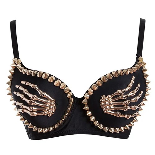 Rivets punk rave bralette - bralette, –