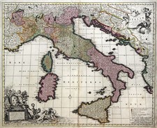 Italien Original Kupferstich Landkarte Visscher 1690