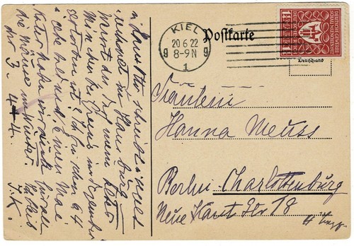 1922 postkarte kiel - postkarte,,