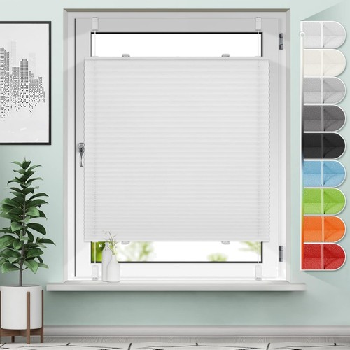 Plissee weiß klemmfix fenster - weiß,