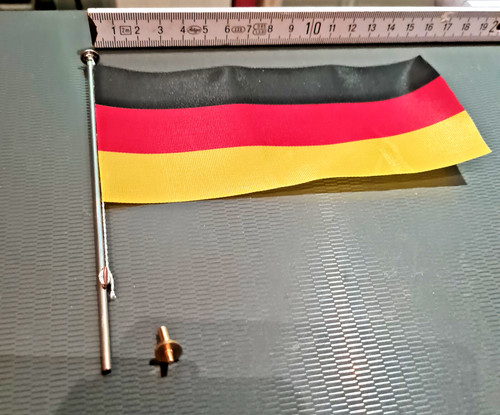 Fahne 75x40mm mit mast - d-fahne,