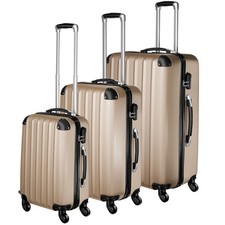 Hartschalenkofferset 3-tlg. Trolley Reisekoffer Reisetaschen champagner B-Ware