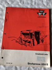 Massey Ferguson Strohpresse 658S Ersatzteilliste traktor spare parts list K69
