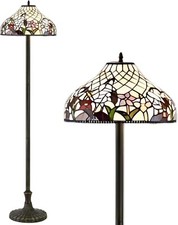 Blumen und Kräuter Tiffany Stil Buntglas Handarbeit Stehlampe 16x62 Zoll