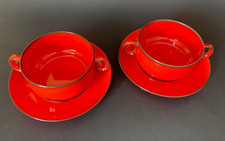 2x Suppentasse + U-Teller, Thomas Scandic Shadow rot, Vintage Space Age, wie NEU