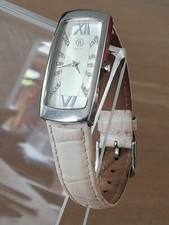 LUXUS BOGNER Damen Armband Uhr FIRE+ ICE weiß rosa Lederarmband