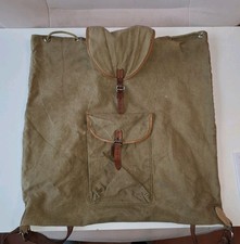 DDR Rucksack Wanderrucksack Camping grün Leinen, Leder