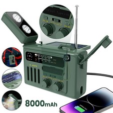 8000 mAh Kurbelradio Notfallradio Solarradio mit Powerbank Taschenlampe Notfälle