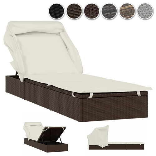 Poly rattan sonnenliege mit - rattan,