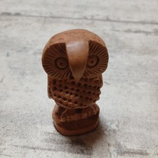 Alte Retro Holz Eule Vogel Figur Original Hand Geschnitzt Filigran Fein Deko Rar