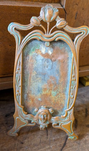 Jugendstil rahmen zinn bemalt - rahmen,