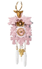 Moderne Kuckucksuhr Design Quarz Uhr Hirschkopf Kukuksuhr rosa