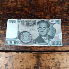 1000 schilling banknote1000 Schilling Schein Banknote Erwin Schöder 1983 F595855