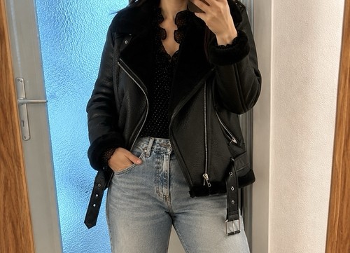 Zara bikerjacke teddy - bikerjacke,