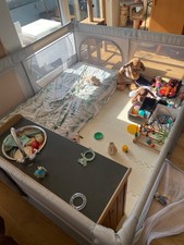 Laufstall 180x200cm , Preis  VB,  grau,  mit Reißverschluss 