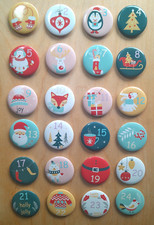 Adventskalender Buttons Zahlen