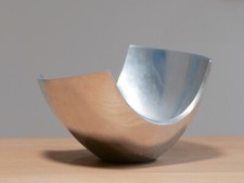 Servierschüssel Michael Lax | Metaal Grainware | Poliertes Aluminium | Vintage