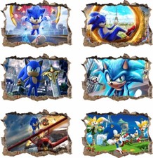 Sonic the Hedgehog 140cm STICKER 3D Wandaufkleber Wandtattoo Loch