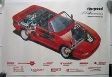 Poster Plakat Rinspeed Design Porsche R 69 911 Flachbau Schnittzeichnung 1987