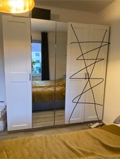 Ikea pax schrank weiße/Spiegeltür, Holz Korpus, 1,5 Jahre alt, mit Einteilung