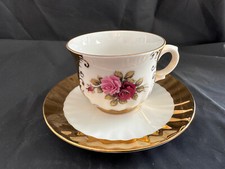 Bavaria, 24 Karat Gold,  Porzellan,  Handarbeit, Mokkatasse mit Untertasse,