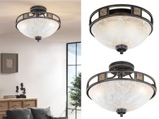 Runde Design Deckenlampen im Landhausstil aus Glas - dimmbare Wohnzimmerleuchten