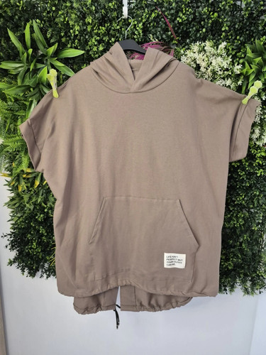 Oversize hoodie shirt taupe - shirt,