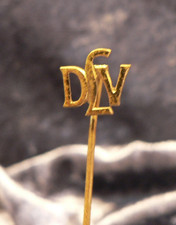 Deutscher Leichtathletik Verband, DLV, Schriftzug DLV, ältere Nadel, goldfarben