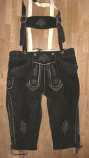 Herren- Trachten- LEDERHOSE / Kniebundhose / Trachtenhose in schwarz ca. Gr. 52