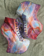Jeffrey Campbell x Black Milk Night Lita Galaxy Wedges Gr. 6 / EU 37 – selten!