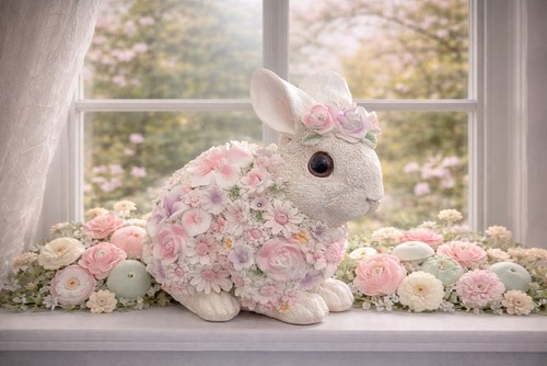 Häschen hase blüten rosa - hase,