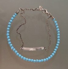 Silber Armband Perlen blau