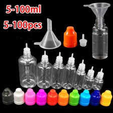 5ml-100ml PET Plastik Leer Flaschen Tropfflaschen Liquidflaschen Trichte