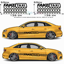 Auto Aufkleber FAKE TAXI Seitenaufkleber Renntaxi Sticker Racing Waben Car 74