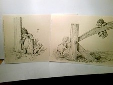 Hermann Kaulbach´s Kinderweltpostkarten. 2 x Alte Künstler AK s/w. ca 1900 ungel