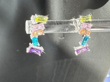 925 Silber Multi Bunte Ohrringe Ohrstecker Zirkonia ArtNr F 7