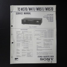 Original SONY TC-W370/W411/WR511/WR570 Tape Deck Service Manual / Anleitung S17