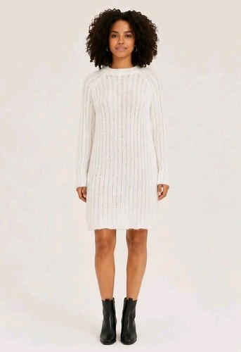 Damen strickkleid weiß - strickkleid,