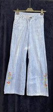 70er jahre Jeans Schlaghose mit Stickereien