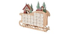 Livarno Home Weihnachts Adventskalender Holz LED Schlitten Kalender *B-Ware