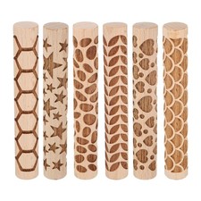 6 Stück Holz Roller 10cm