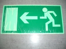 Fluchtweg-Hinweisschild Notausgang 300x150mm Hinweisschild nach links nachleucht
