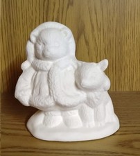 U-Teddy-01 - Schrühware - Keramik-Rohling - Weihnachtsteddy – 14 cm hoch